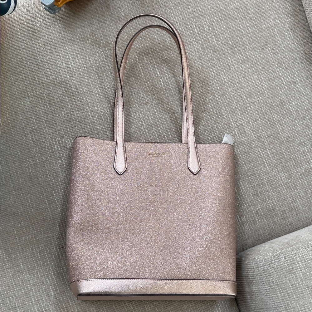 Kate Spade Tinsel Glitter Fabric Tote in Pink - Picture 6 of 7